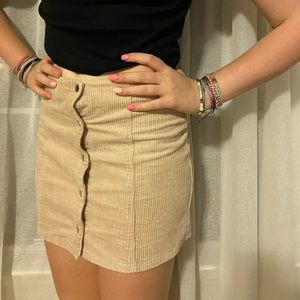 Tan Forever 21 Corduroy Skirt